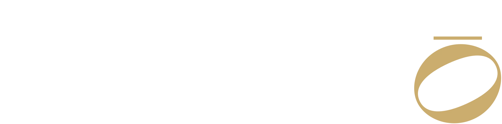Wordmark, White + flat gold